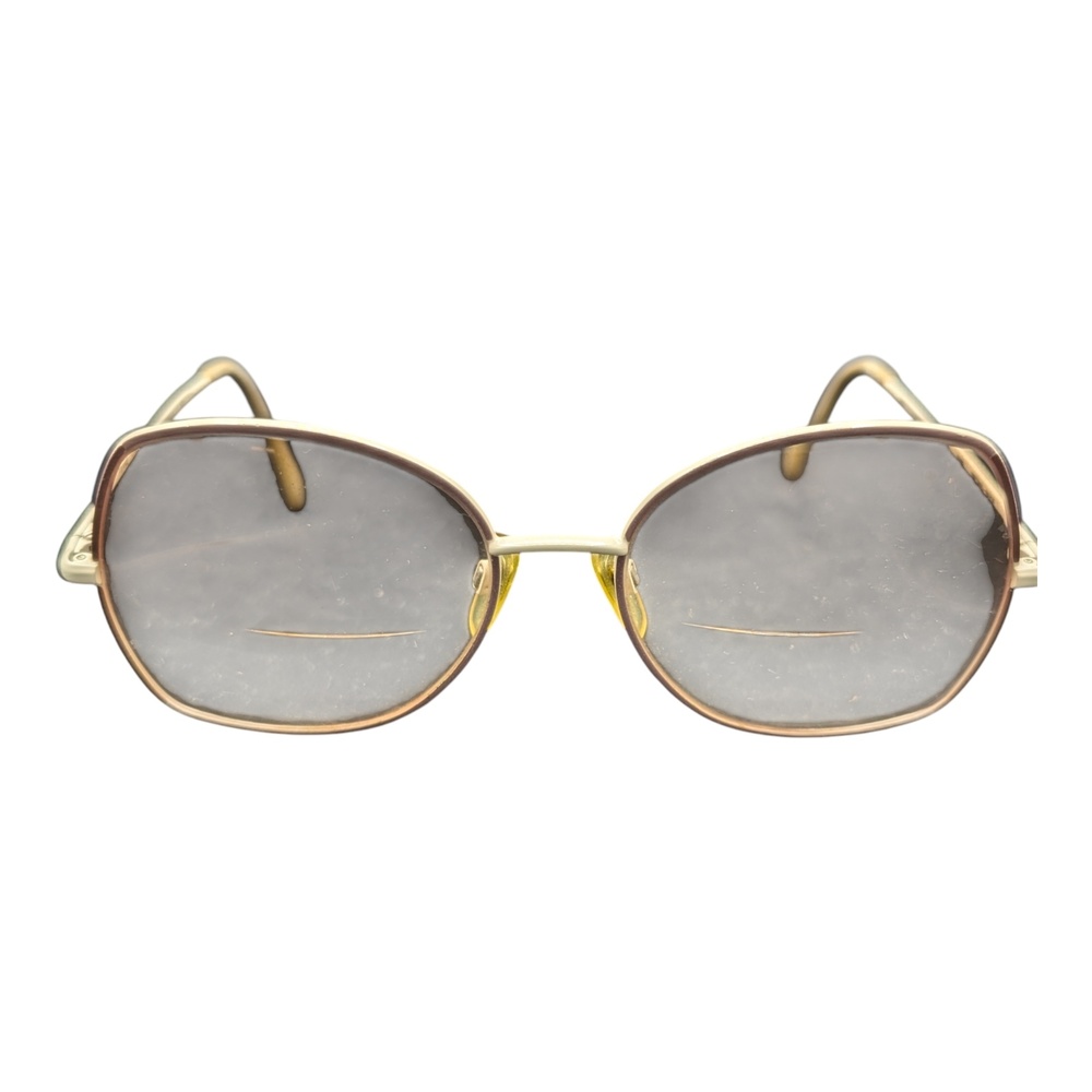 Bersel 2093 Brown Beige Metal Oval Eyeglass Frames Size 56/17